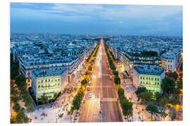 Stampa su PVC PARIS - Champs-Elysees evening