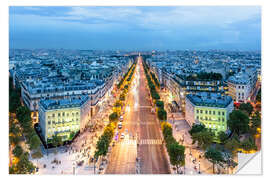 Wandsticker PARIS - Avenue des Champs-Élysées am Abend