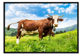 Gerahmter Kunstdruck Almwiesen Glück