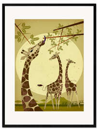 Plakat artystyczny premium w ramie Giraffes