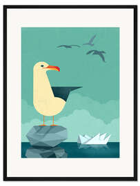Gerahmter Kunstdruck Möwe