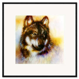 Kehystetty taidepainatus wolf