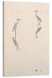 Wood print Egrets morning