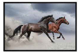 Gerahmter Kunstdruck Pferde im Sturm