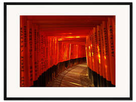 Gerahmter Kunstdruck Torii-Weg des Fushimi Inari-Taisha