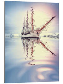 Magnettafel Segelschiff vor Gletscher in der Antarktis