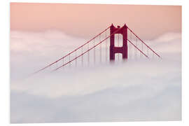 Hartschaumbild Golden Gate Bridge in den Wolken