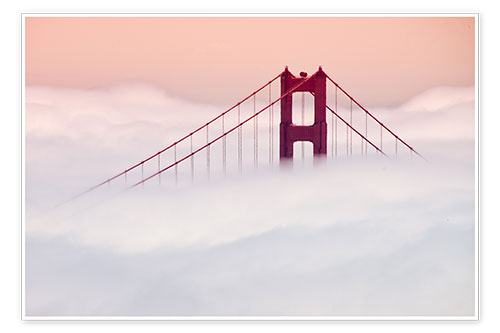 Poster Golden Gate Bridge in den Wolken