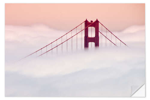 Sticker mural Pont du Golden Gate dans les nuages