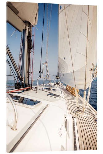 Acrylic print Sailing ship with white sails