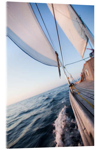 Acrylic print Sailing in Sunrise