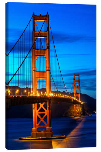 Canvas print Golden Gate Bridge at sunset, San Francisco