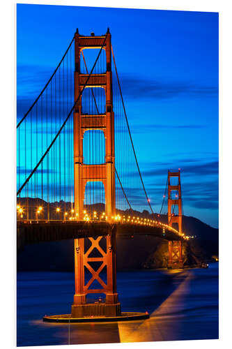 Stampa su PVC Golden Gate Bridge at sunset, San Francisco