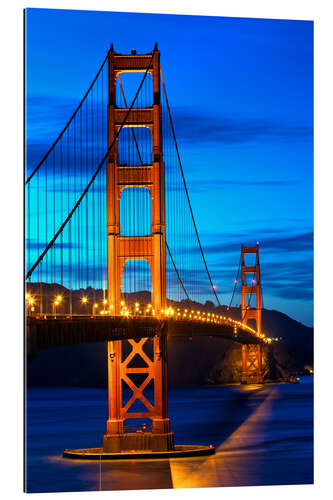 Gallery print Golden Gate Bridge at sunset, San Francisco