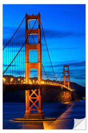 Naklejka na ścianę Golden Gate Bridge at sunset, San Francisco