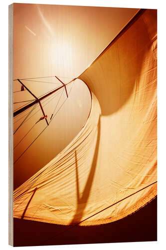 Tableau en bois Voile dans le vent II