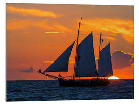 Magnettafel Segelschiff bei Sonnenuntergang