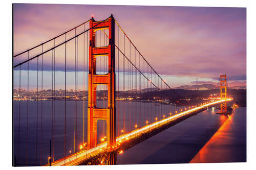 Aluminiumtavla Golden Gate Bridge i skymmingen, San Francisco