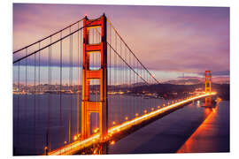 Foam board print The Golden Gate Bridge at dusk, San Francisco