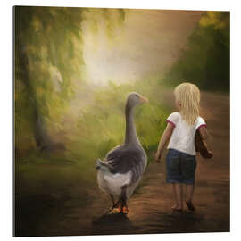 Gallery print Little girl with goose