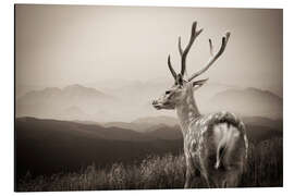 Magnettafel Hirsch in den Bergen