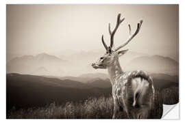 Naklejka na ścianę Stag in the mountains