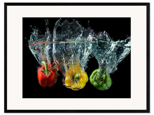Innrammet kunsttrykk Peppers splash