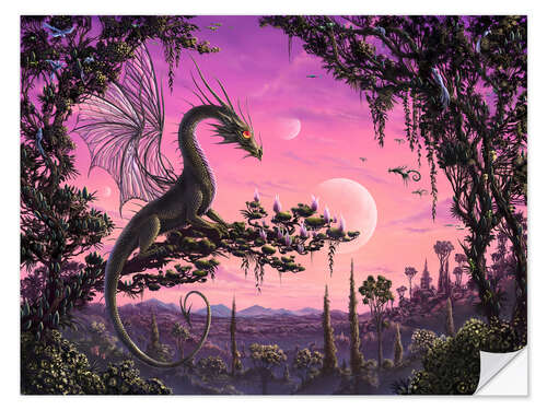 Självhäftande poster Dragon in Paradise