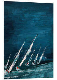 Foam board print Sailboats, abstract