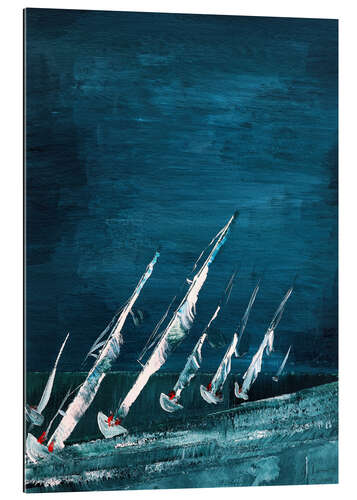 Tableau en plexi-alu Sailboats, abstract