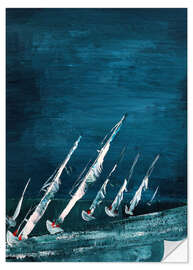 Vinilo para la pared Sailboats, abstract