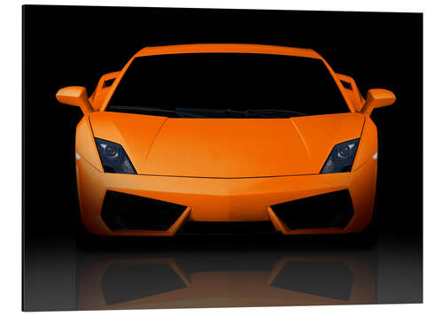 Aluminium print Bright Orange Supercar