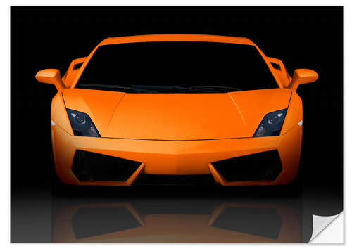 Naklejka na ścianę Bright orange supercar