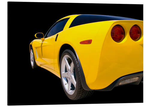 Tableau en aluminium Corvette jaune