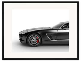 Gerahmter Kunstdruck Sportwagen in schwarz