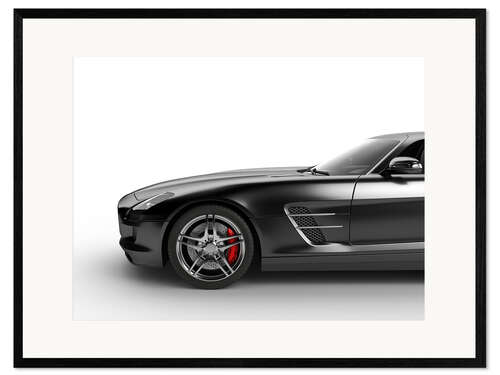 Framed art print Sports car in black