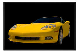 Gerahmter Kunstdruck Gelbe Corvette