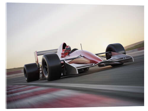 Acrylglas print F1 racing car in motion