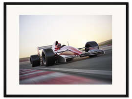 Gerahmter Kunstdruck F1-Rennwagen in Bewegung