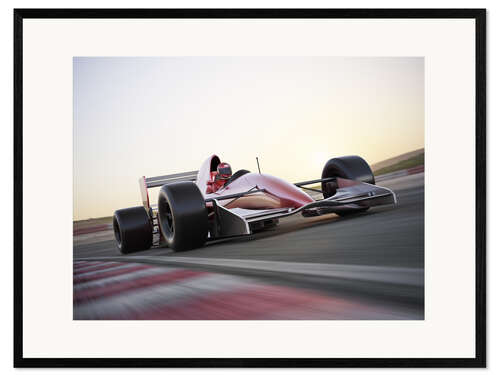 Impression artistique encadrée Voiture de F1 en pleine course
