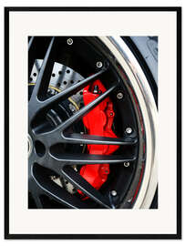 Ingelijste kunstdruk Red ceramic brakes
