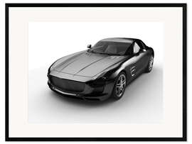Gerahmter Kunstdruck schwarzer Roadster