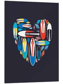 Stampa su alluminio Surfboard Love