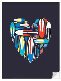 Naklejka na ścianę Surfboard Love
