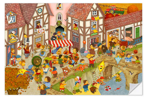 Sticker mural Village allemand en automne