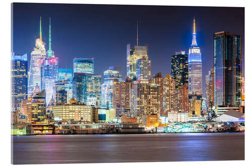 Akrylbilde Manhattan Skyline in Neon Colors