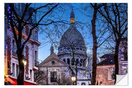 Selvklebende plakat Place du Tertre with Sacré-Cœur, Montmartre