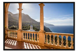 Gerahmter Kunstdruck Herrenhaus und Garten von Son Marroig (Mallorca)