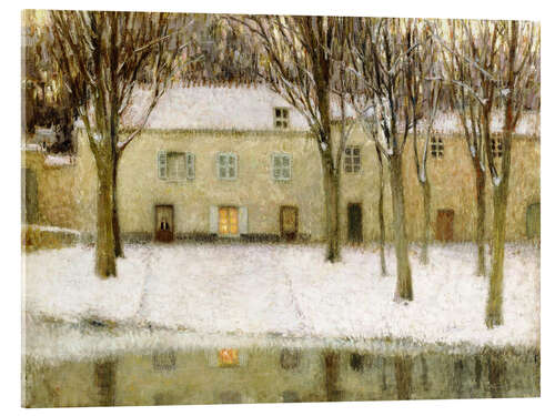 Tableau en verre acrylique Petite Place sous la neige, Chartres, 1919
