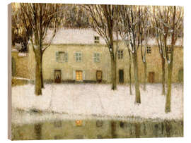 Tableau en bois Petite Place sous la neige, Chartres, 1919